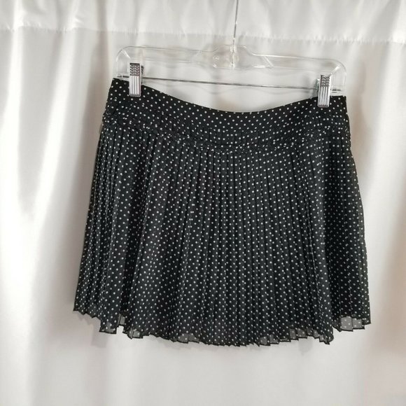Amy Wear Girls Black & White Pleated Polka dot Swing Sheer Skirt Size 16 w/slip - Picture 7 of 8